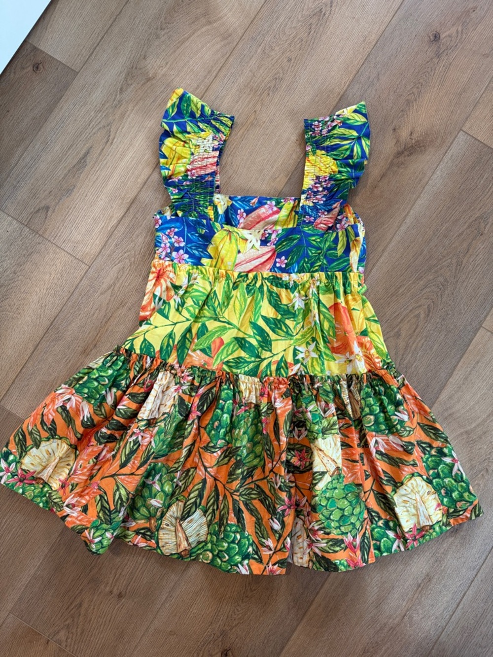 FARM Rio Caipirinha Mini Dress Multicolor Tropical Fruit Print - Picture 3 of 9